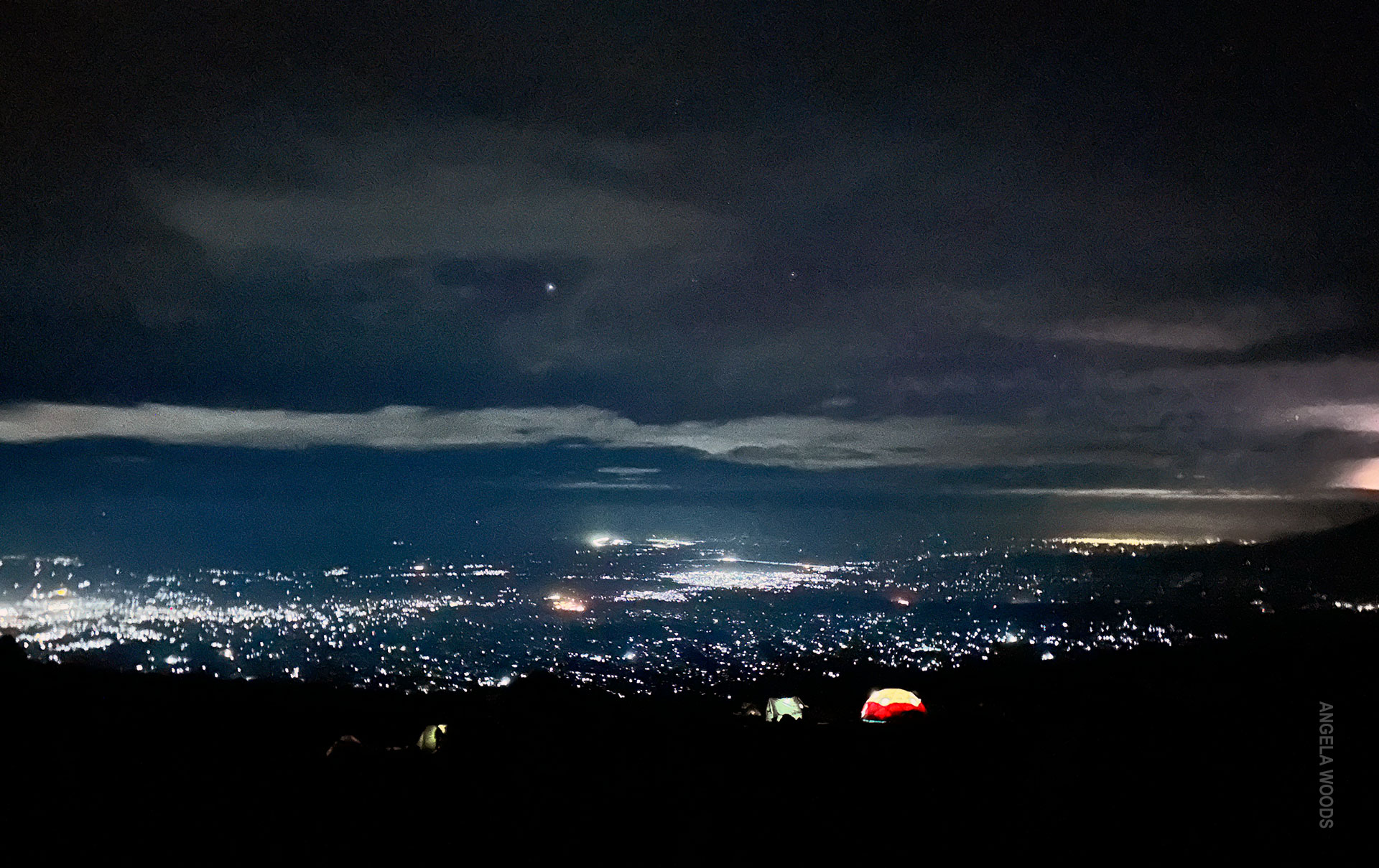 view of moshi from karanga camp in alpine desert zone