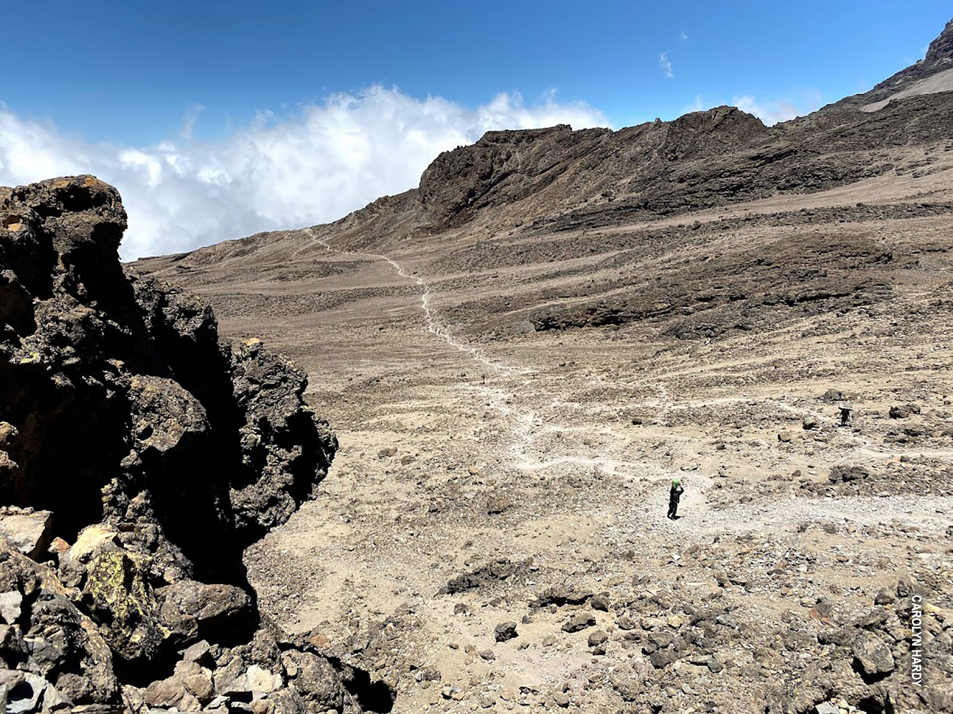 trail from karanga to barafu through alpine desert of kilimanjaro